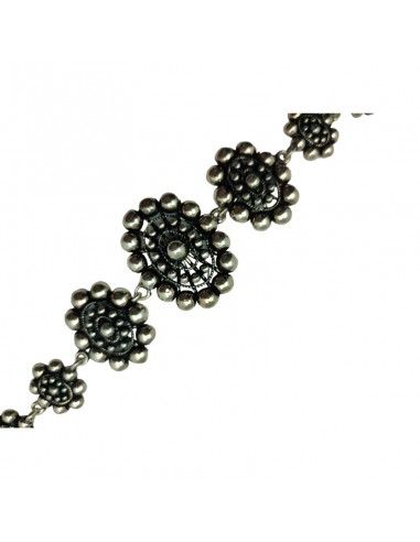 PULSERA PLATA 7 FLORES