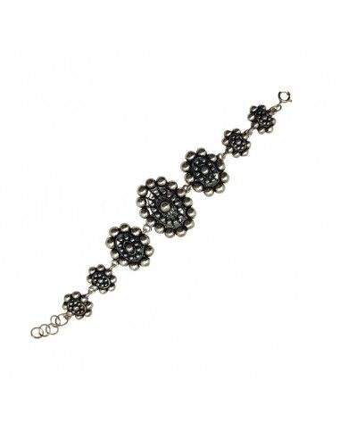 PULSERA PLATA 7 FLORES