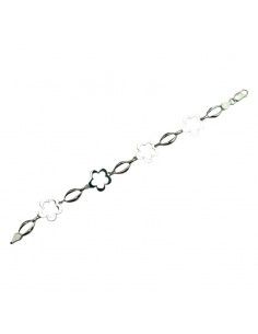 PULSERA FLOR PLATA 2