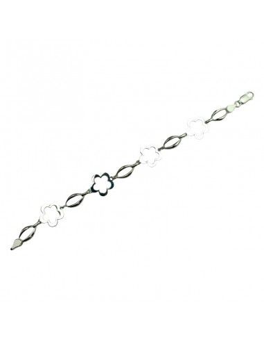 PULSERA FLOR PLATA