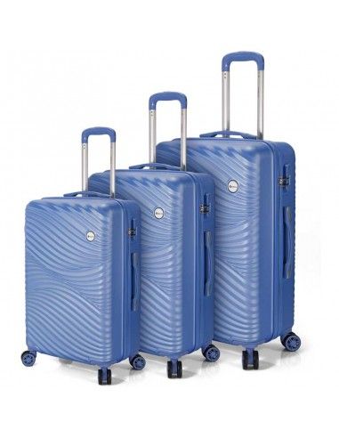 JUEGO DE TRES MALETAS TROLLEY AZUL CLARO