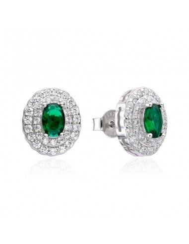 PENDIENTES OVALADOS PIEDRAS COLOR