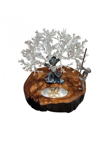 FIGURA OLIVO Y VAREADOR PLATEADO 16x15