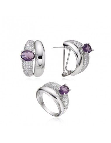 CONJUNTO PENDIENTES Y SORTIJA PIEDRA...