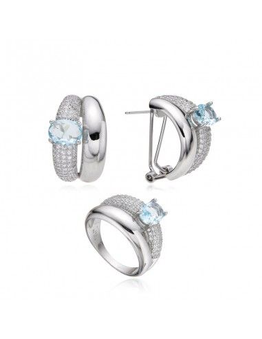 CONJUNTO PENDIENTES Y SORTIJA PIEDRA...