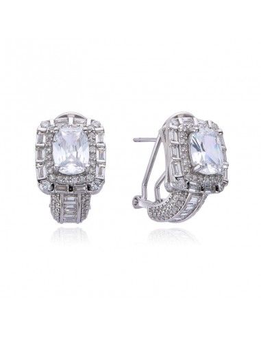 PENDIENTES PLATA CUADRADRO CIRCONITAS