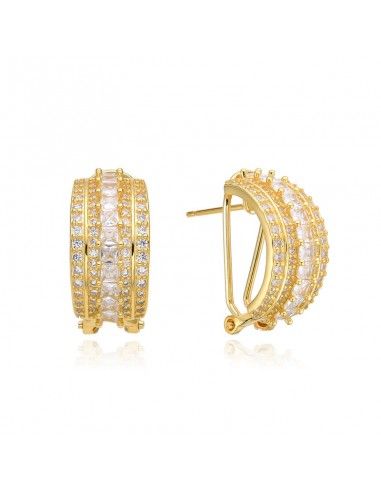PENDIENTES PLATA DORADA CON CIRCONITAS