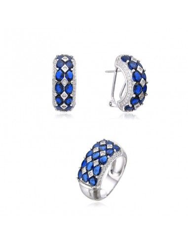 CONJUNTO PENDIENTES Y SORTIJA ZAFIRO