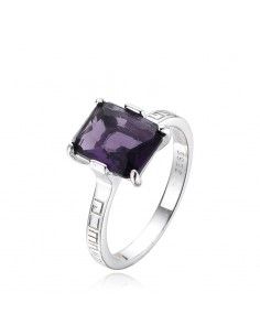 SORTIJA PLATA PIEDRA AMATISTA