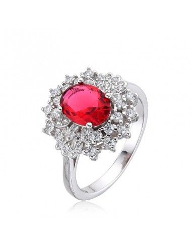 SORTIJA DE PLATA PIEDRA RUBÍ