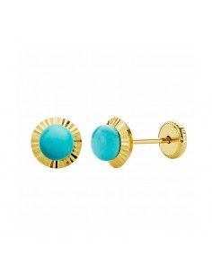 PENDIENTES ORO TURQUESA...