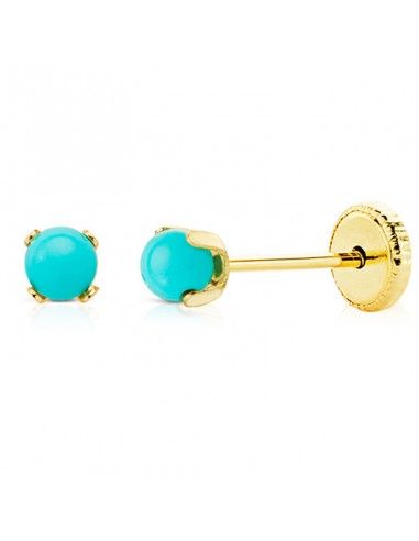 PENDIENTES TURQUESA GARRA ORO BEBE 1ª...