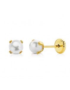 PENDIENTES PERLA GARRA ORO...
