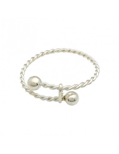 PULSERA PLATA TRENZADA BOLAS 10 MM