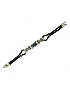 PULSERA ACERO CAUCHO Y...