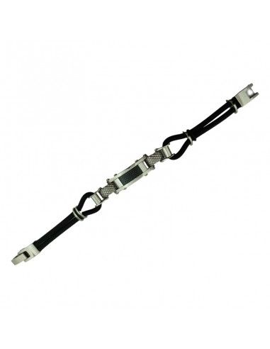 PULSERA ACERO CAUCHO Y FIBRA DE CARBONO