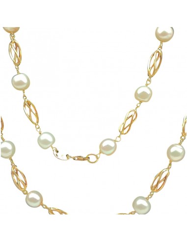 COLLAR JAULAS ORO 18K Y PERLAS...