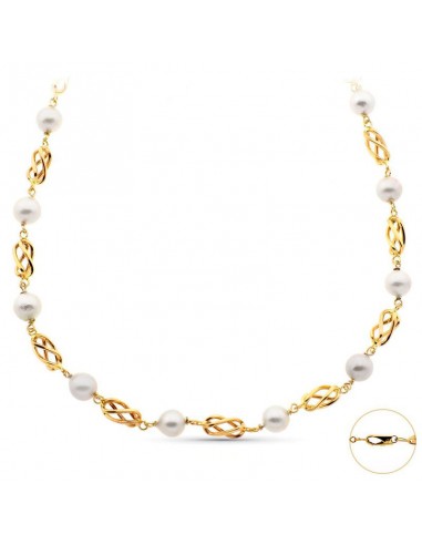 COLLAR JAULAS ORO 18K Y PERLAS...