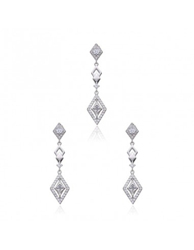 CONJUNTO DE PENDIENTES Y COLGANTE ROMBO