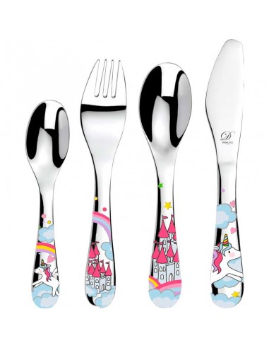 ESTUCHE CUATRO CUBIERTOS UNICORNIO