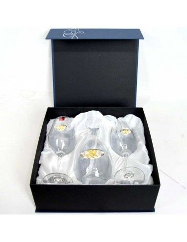 ESTUCHE DOS COPAS BORGOÑA Y DECANTADOR