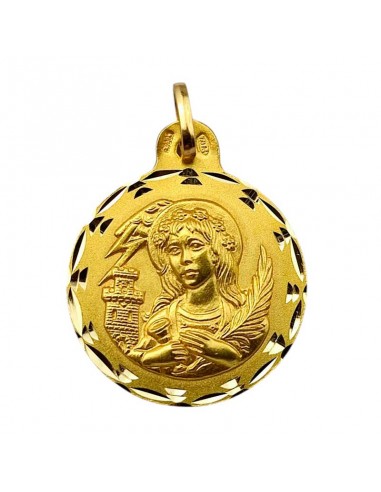 MEDALLA SANTA BARBARA ORO 18K 27.3mm
