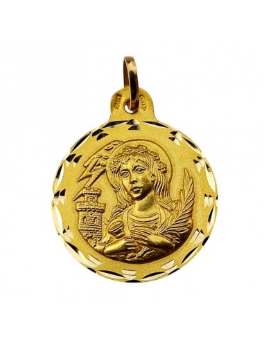 MEDALLA SANTA BARBARA ORO 18K 27.3mm