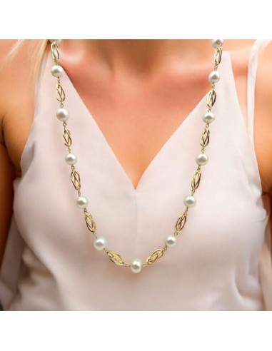 COLLAR JAULAS ORO 18K Y PERLAS...