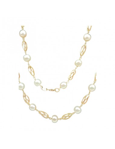 COLLAR JAULAS ORO 18K Y PERLAS...