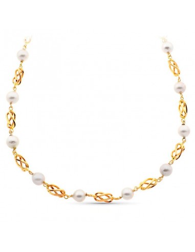 COLLAR JAULAS ORO 18K Y PERLAS...