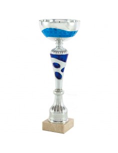 TROFEO COPA PLATEADA Y AZUL