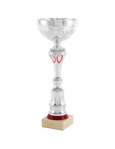 TROFEO COPA PLATA DETALLES ROJO