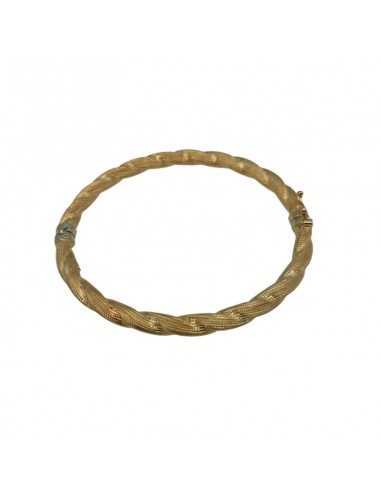 PULSERA RÍGIDA TRENZADA ORO 18K OVALADA