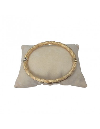 PULSERA RÍGIDA TRENZADA ORO 18K OVALADA