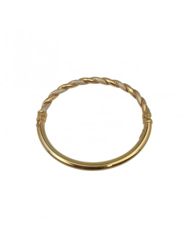 PULSERA RÍGIDA OVALADA ORO 18K BICOLOR