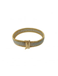 PULSERA ORO 18K MALLA BICOLOR