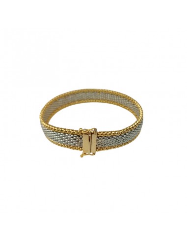 PULSERA ORO 18K MALLA BICOLOR