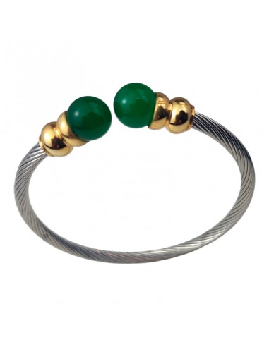 PULSERA RÍGIDA CABLE ACERO Y CHAPADO...