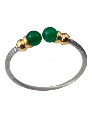 PULSERA RÍGIDA CABLE ACERO Y CHAPADO...