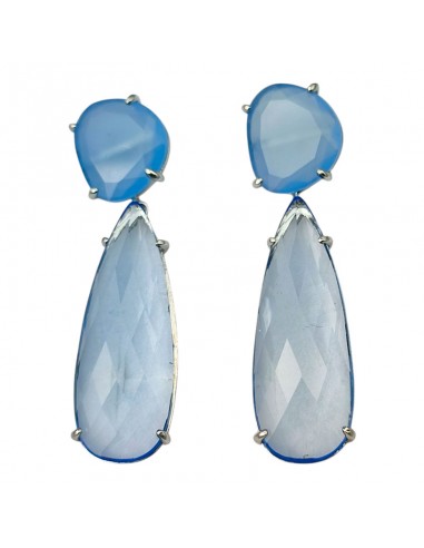 PENDIENTES LARGOS PIEDRAS AZUL