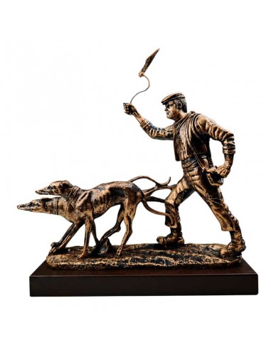 FIGURA GALGUERO CON DOS GALGOS EN...