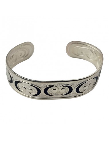 BRAZALETE PLATA VOLUTAS Y ESMALTE...