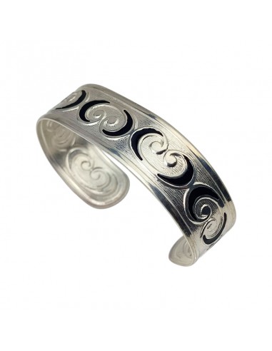 BRAZALETE PLATA VOLUTAS Y ESMALTE...