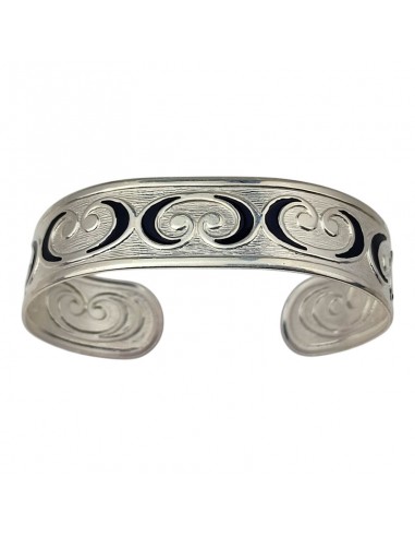 BRAZALETE PLATA VOLUTAS Y ESMALTE...