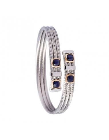 PULSERA ACERO ZAFIRO ORO 9K (TALLA...