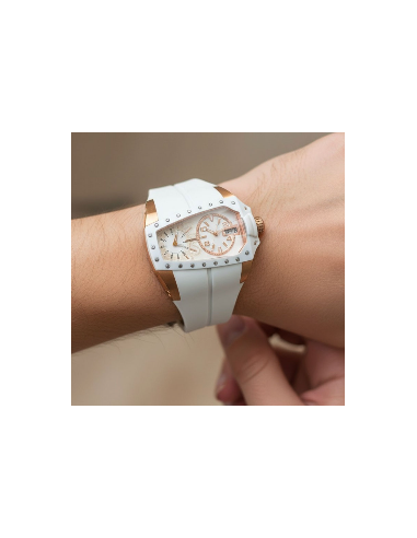 RELOJ TIME FORCE UNISEX BLANCO ORO ROSA