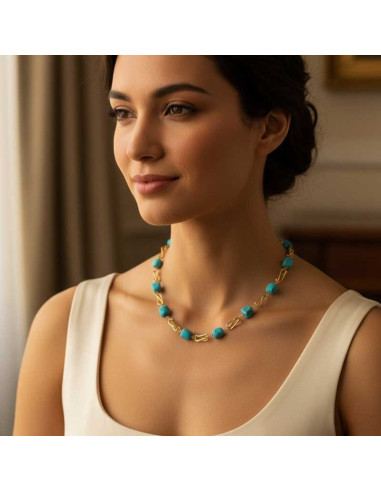 COLLAR JAULAS ORO 18K CON PIEDRAS...