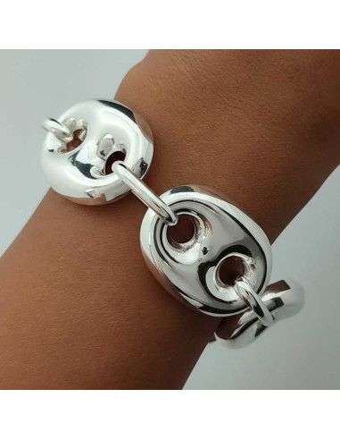 PULSERA PLATA ESLABONES CALABROTE