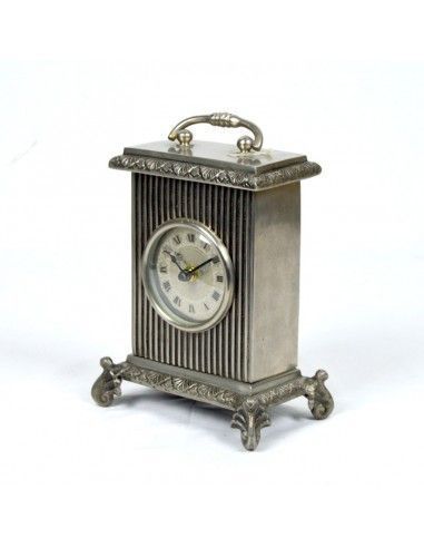 RELOJ DE SOBREMESA PLATA ENVEJECIDA