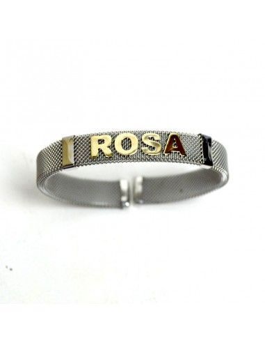 PULSERA DE ACERO Y ORO CON NOMBRE